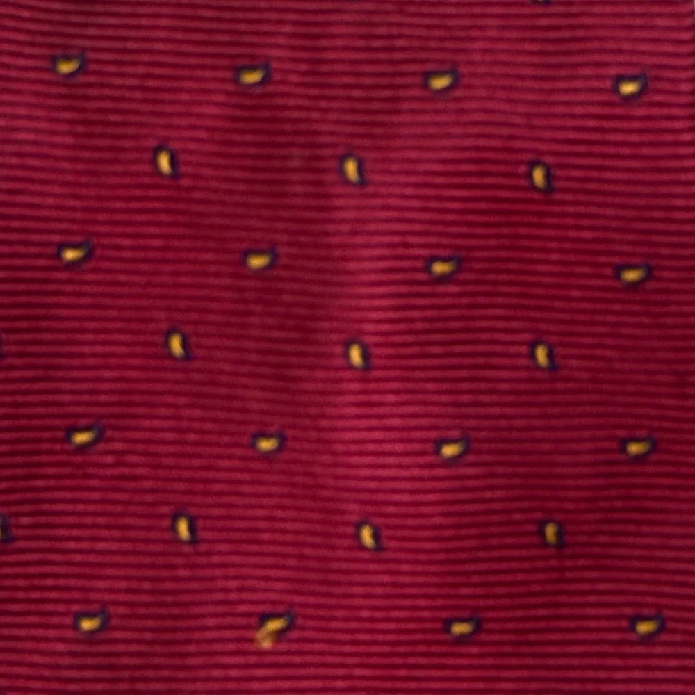 Brooks Brothers Tie Mens One Size Burgundy Silk Paisley Ribbed Made In USA